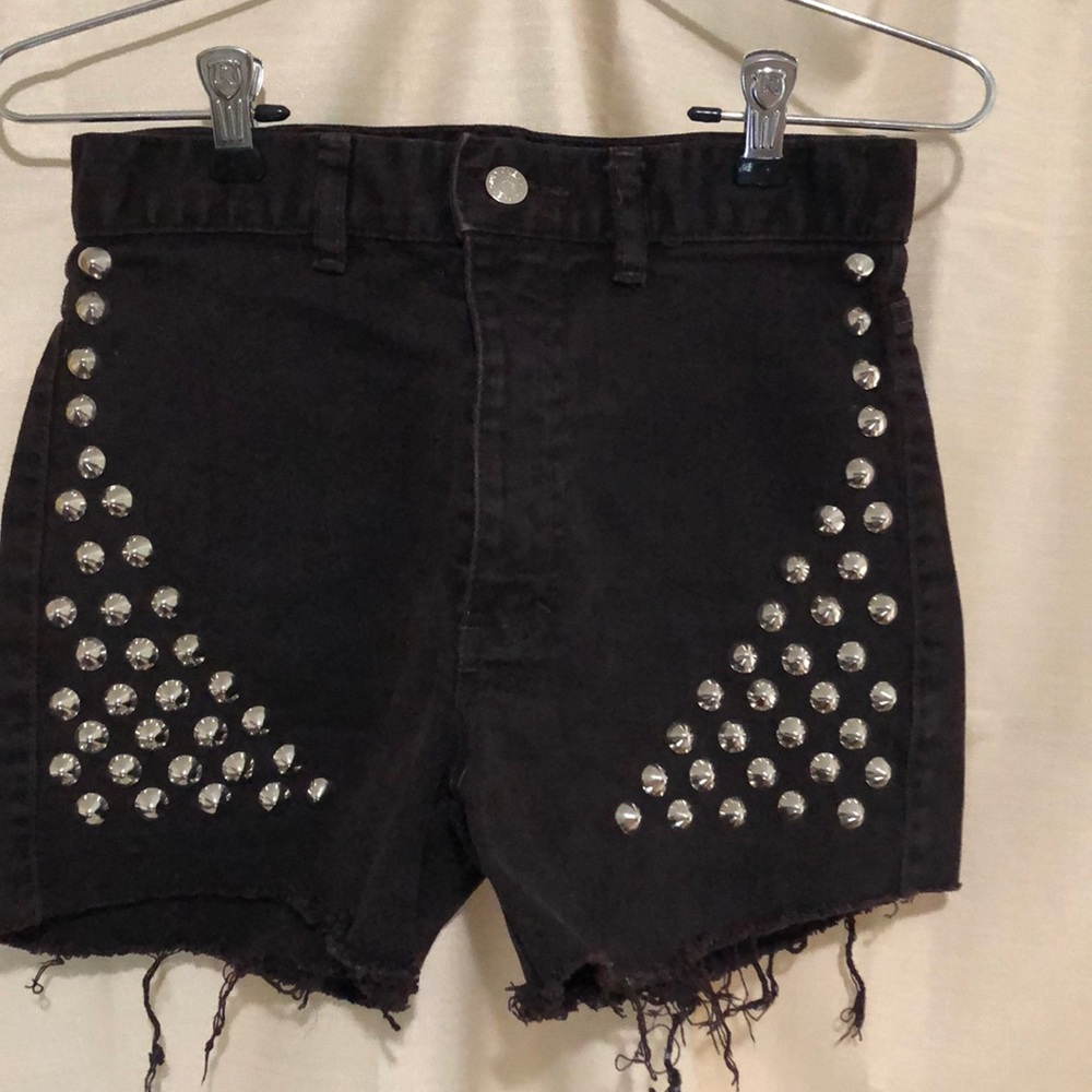 Vintage Studded High Waisted Jeans Shorts